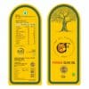 Detailed nutritional facts and back label for The Oil Factory (TOF) Pomace Olive Oil showing Spanish origin and FSSAI certification.