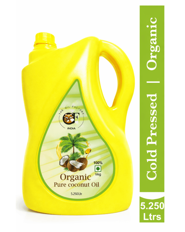 organic-pure-coconut-oil-5-250-ltr-cold-pressed-can Organic Pure Coconut Oil 5.250 Litre can by RB Oil Mills, 100% natural cold-pressed coconut oil for healthy cooking and hair care.